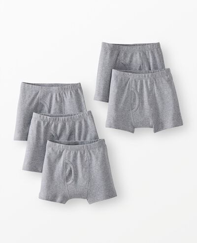 5-Pack Organic Cotton Boxer Briefs in Heather Grey - main