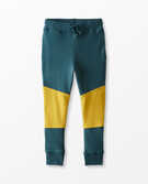 Colorblock Double Knee Slim Sweatpant In French Terry in Juniper - main