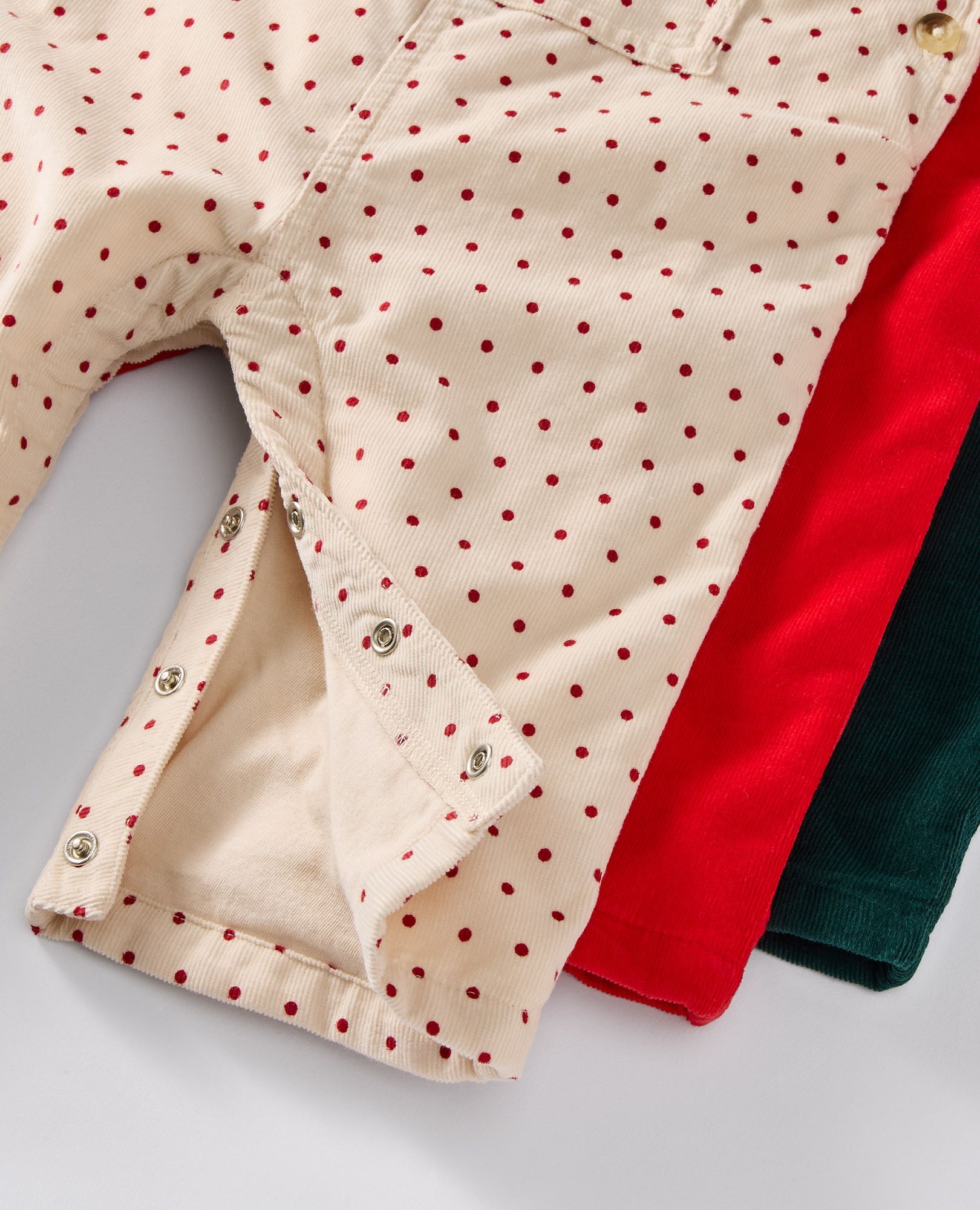 Baby Corduroy Overalls in Tiny Dots on Lambs Wool - main