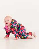 Insulated Full Zip Snowsuit in Rosey Posy on Navy - main