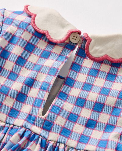 Baby Long Sleeve Collared Skater Dress & Leggings Set in Blue Gingham - main