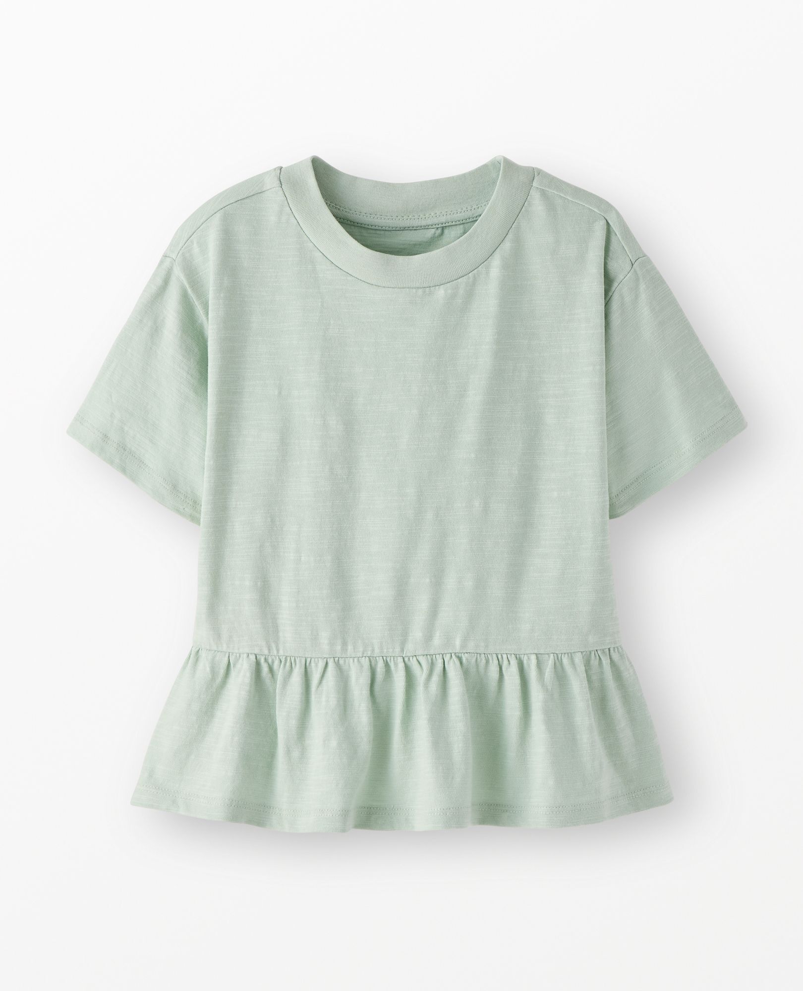 Boxy Fit Peplum T-Shirt in Hush Green - main