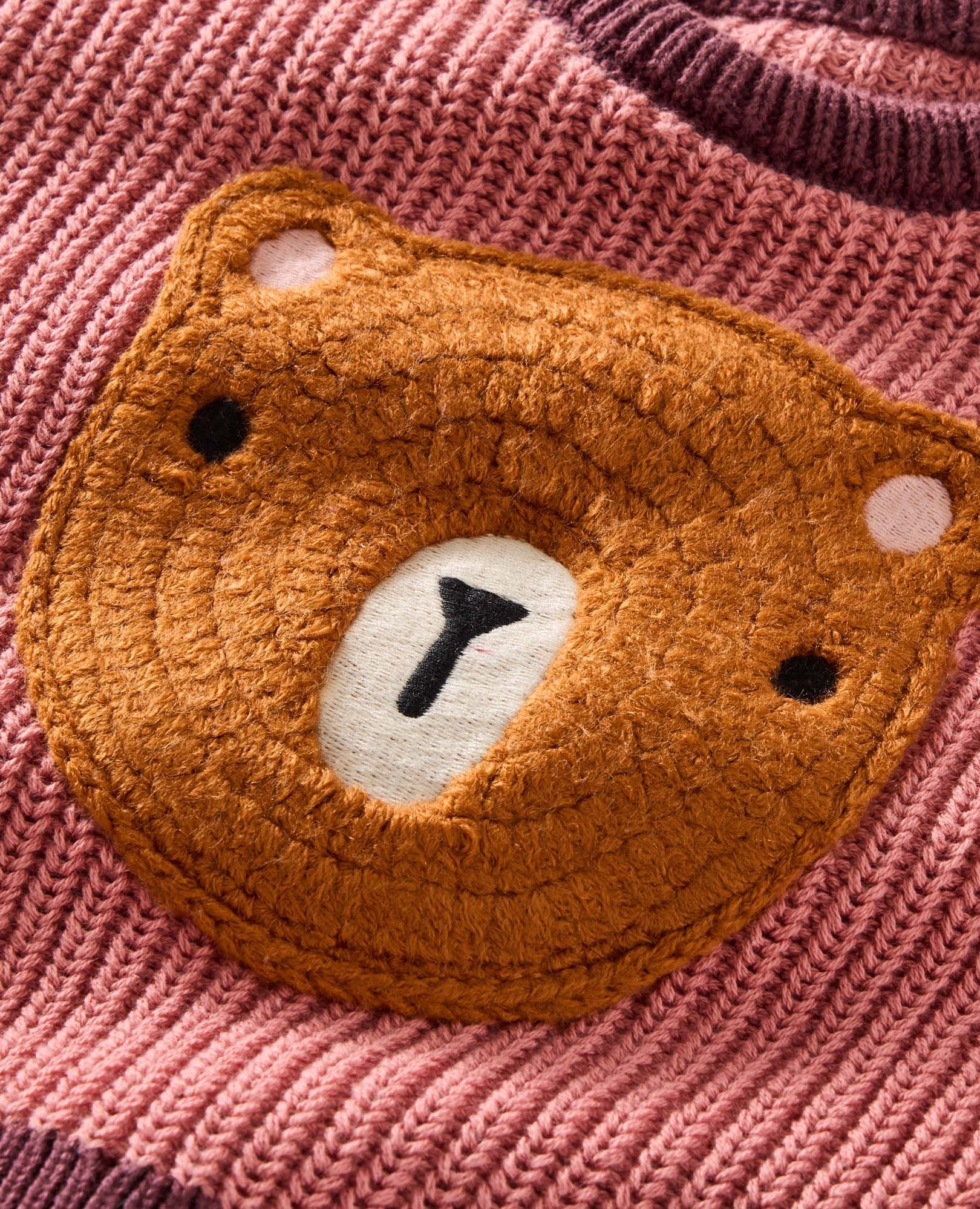 Baby Graphic Sweater & Leggings Set in Cute Bear on Canyon Rose - main