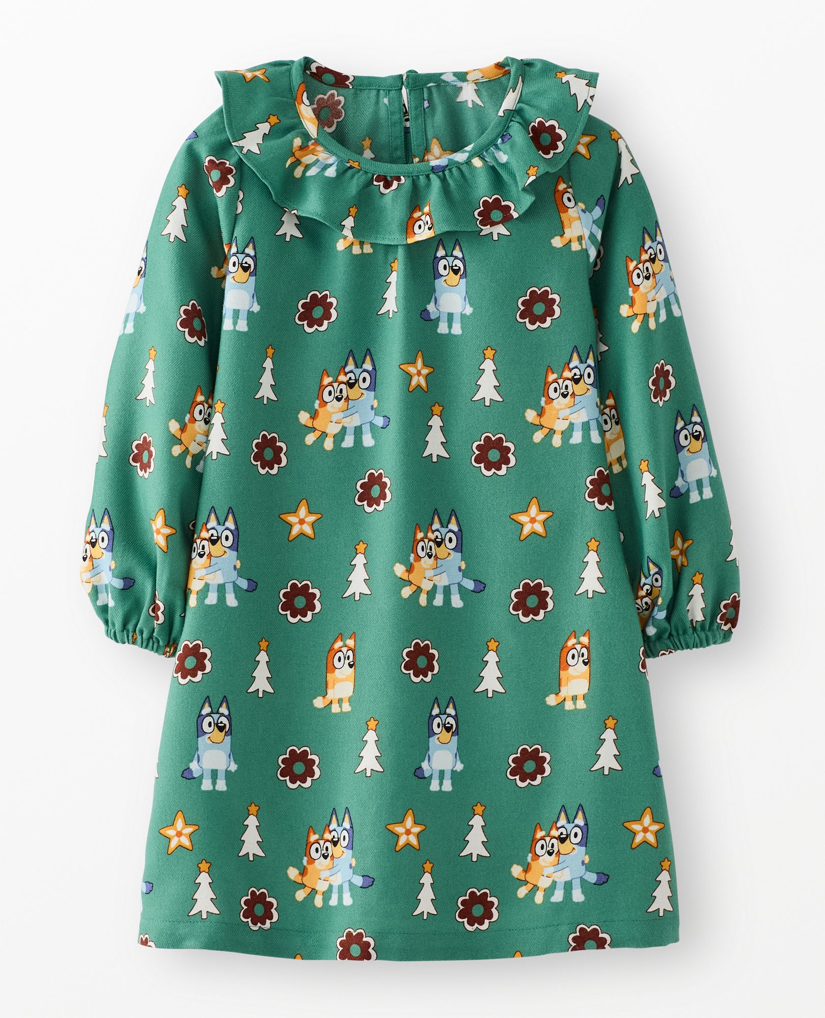 Bluey Holiday Flannel Nightgown in Bluey Hugs and Cookies on Green - main