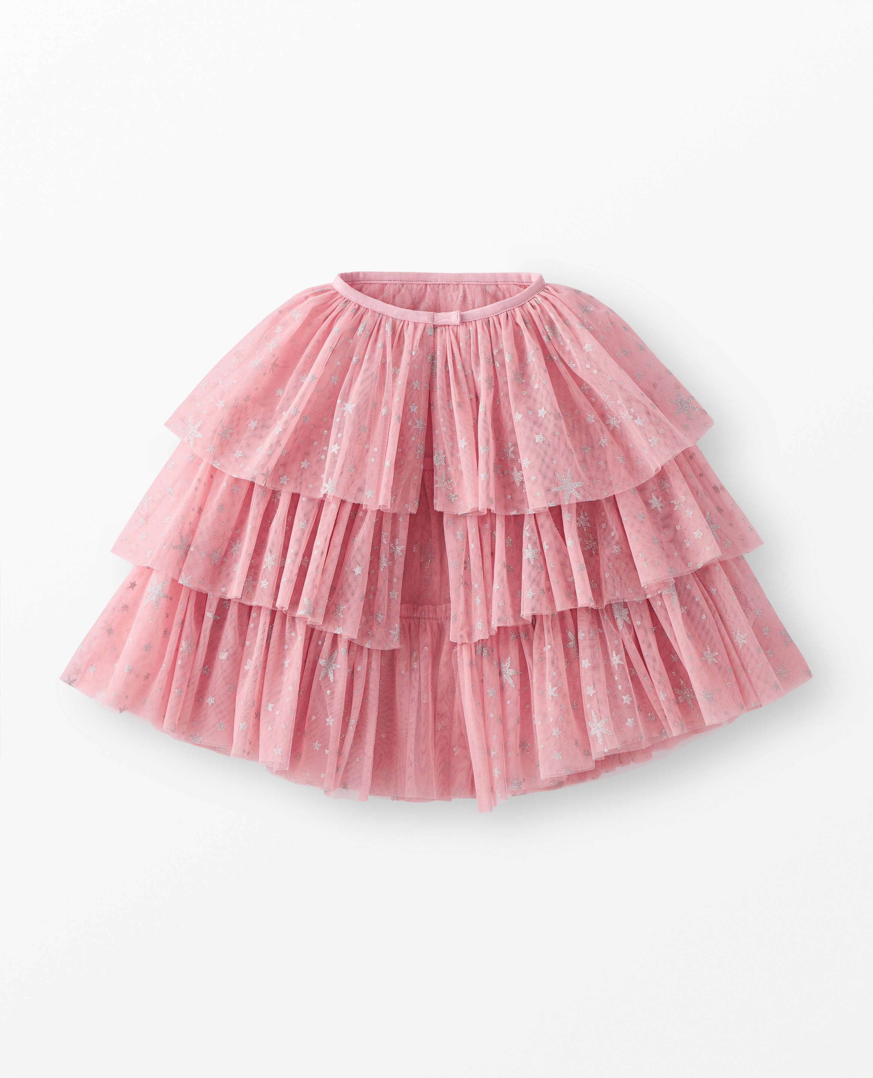 Shimmer Tulle Ruffle Capelet in Powdered Rose - main