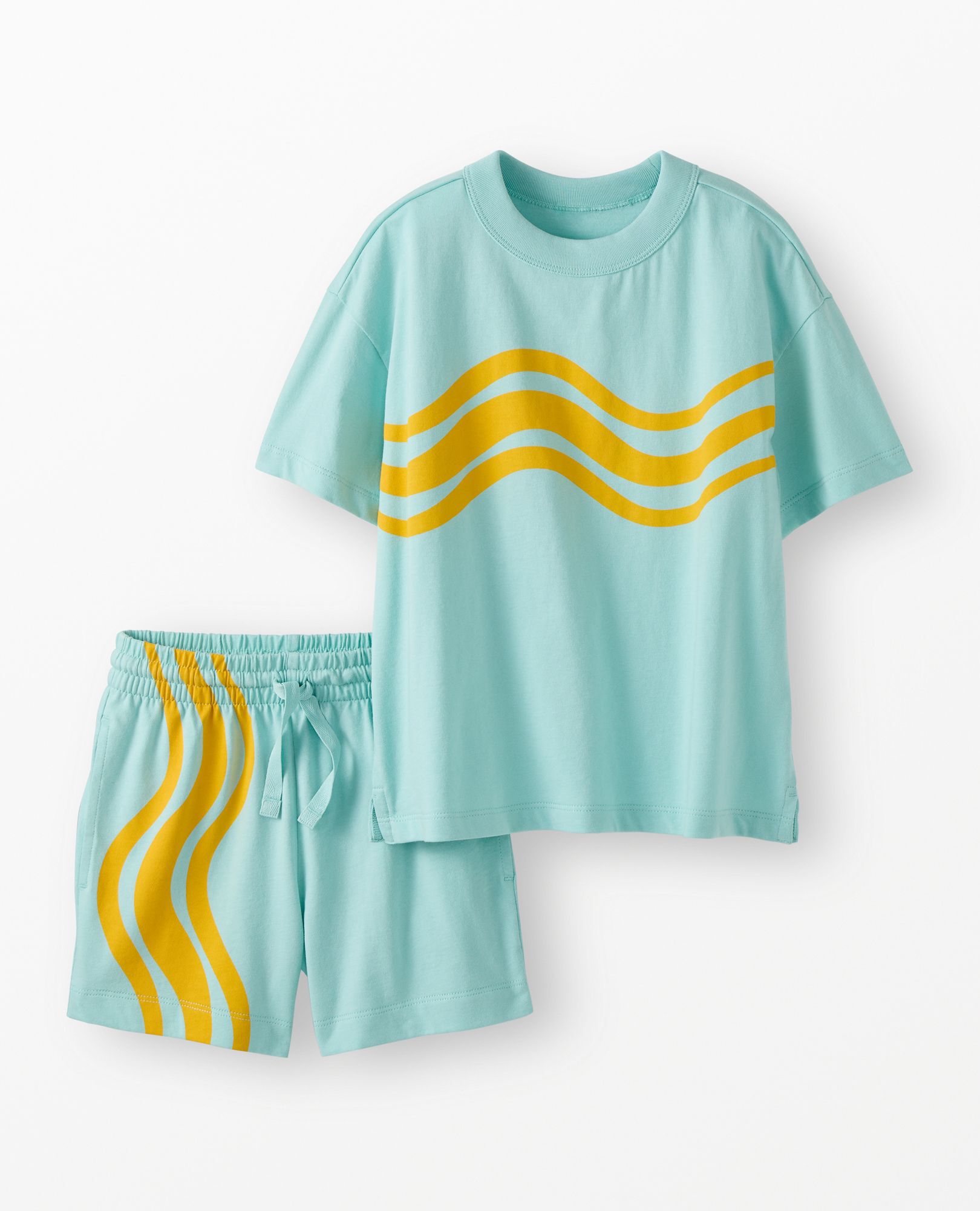 Graphic T-Shirt & Shorts Set in Feather Blue - main