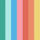 Baby Poplin Button Up Shirt & Shorts Set in Bright Rainbow Stripe - swatch