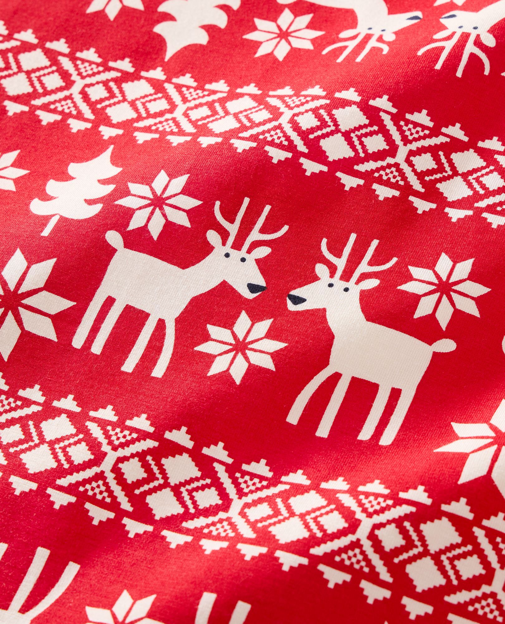 Women's Holiday Long Sleeve HannaSoft™ Pajama Set in Dear Deer on Ribbon Red - main