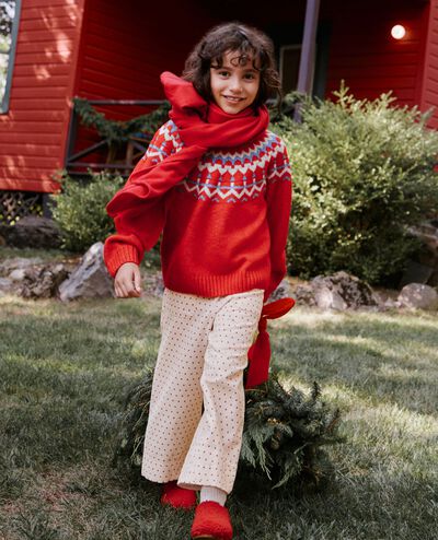 Corduroy Wide Leg Pants in Tiny Dots on Lambs Wool - main