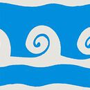 Baby Relaxed Fit T-Shirt & Shorts Set in Swirly Waves on Swedish Sky - swatch