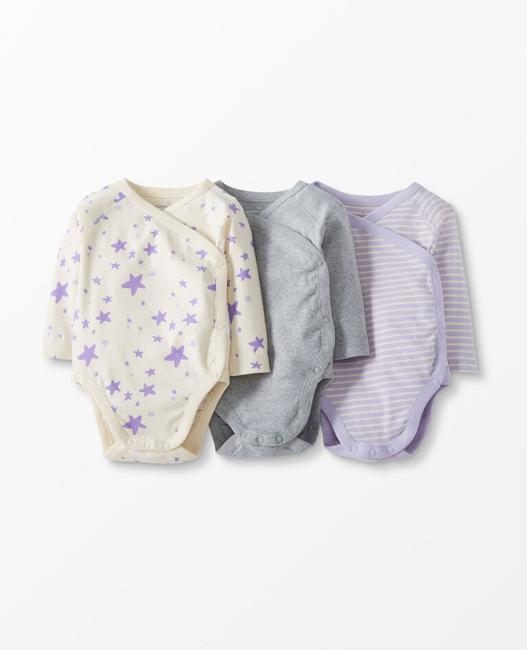 Moon and Back by Hanna Andersson Baby Side Snap One Piece 3-Pack