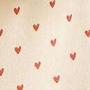 Long Sleeve Ruffle Neck Skater Dress with Pockets in Dainty Heart on Almond Oil - swatch