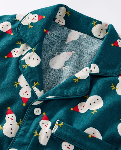 Adult Holiday Flannel Pajama Top in Frosty Friends - main