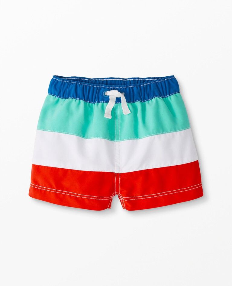 Baby Recycled Woven Colorblock Swim Trunk in Multi - main