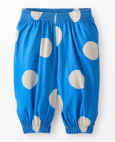 Toddler Balloon Pants in Ecru Dots on Bluest Sky - main