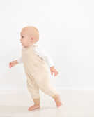 Baby Overalls In Recycled Marshmallow in Light Oat - main