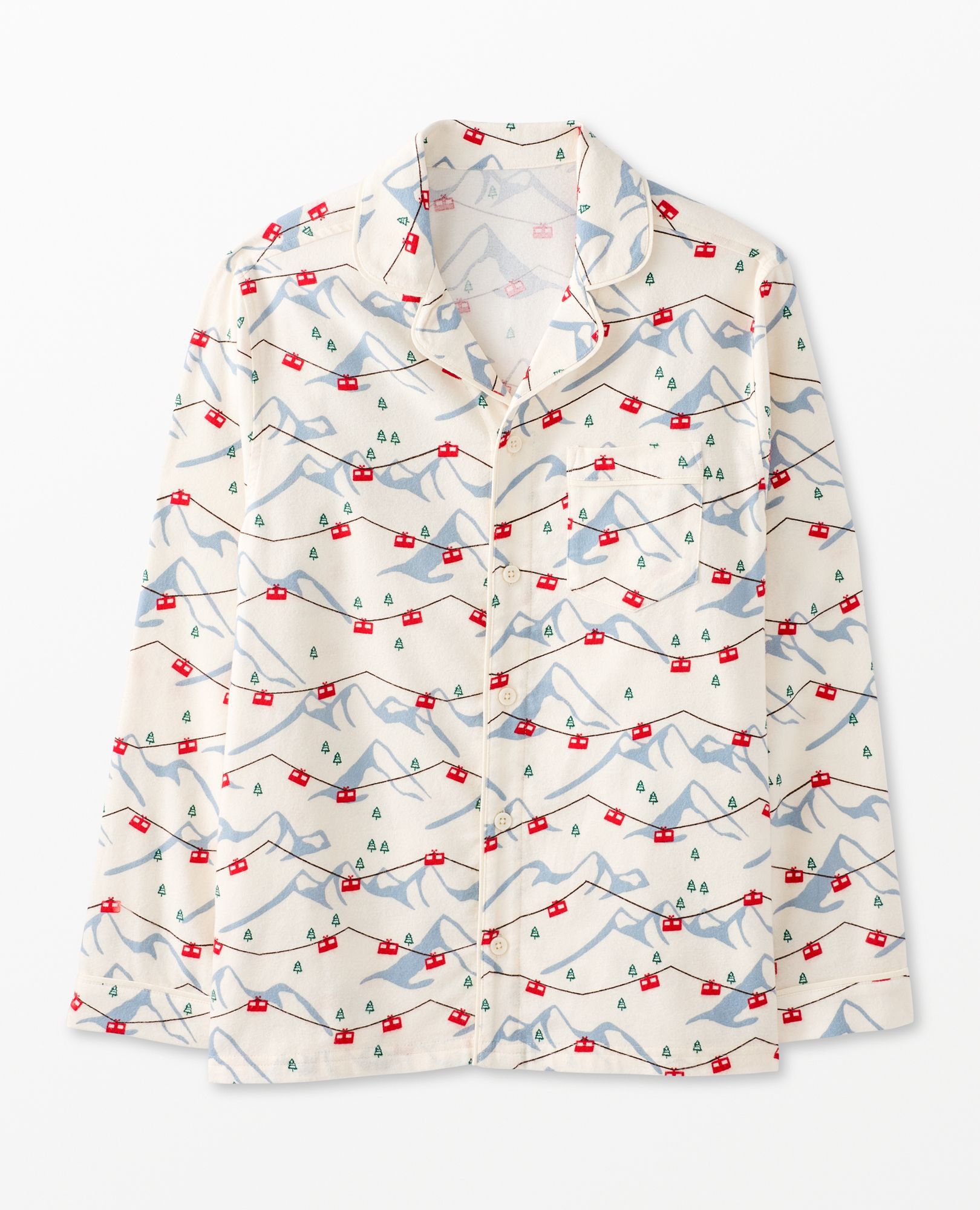 Adult Holiday Flannel Pajama Top in Gondolas - main