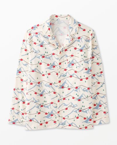 Adult Holiday Flannel Pajama Top in Gondolas - main