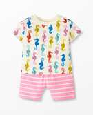 Baby Tee & Short Set In Cotton Jersey in Seahorses - main