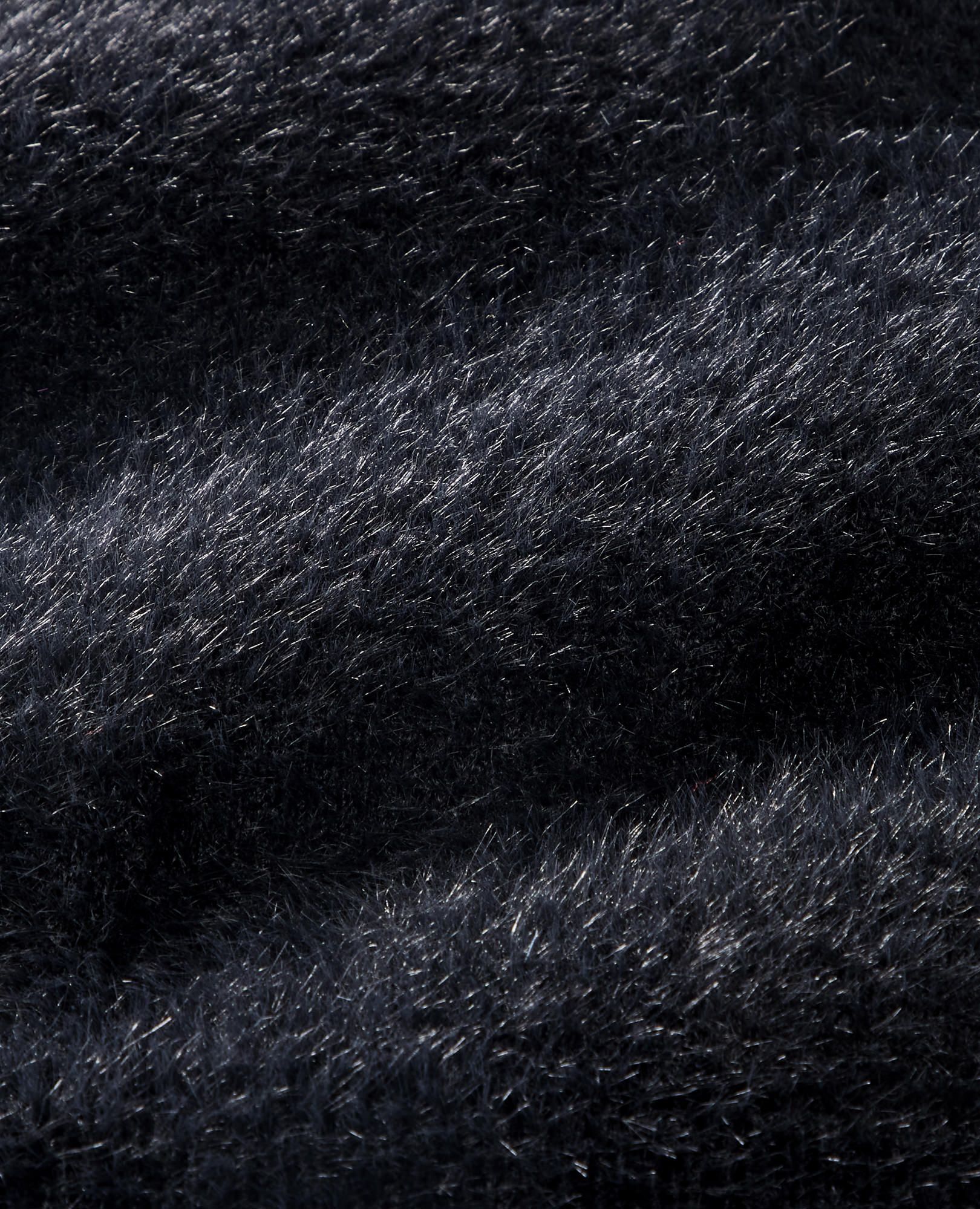 Cropped Feather Cardigan in Black - main