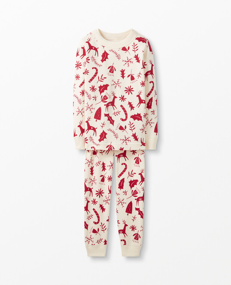 Long John Pajamas In Organic Cotton in Scandi Cane - main