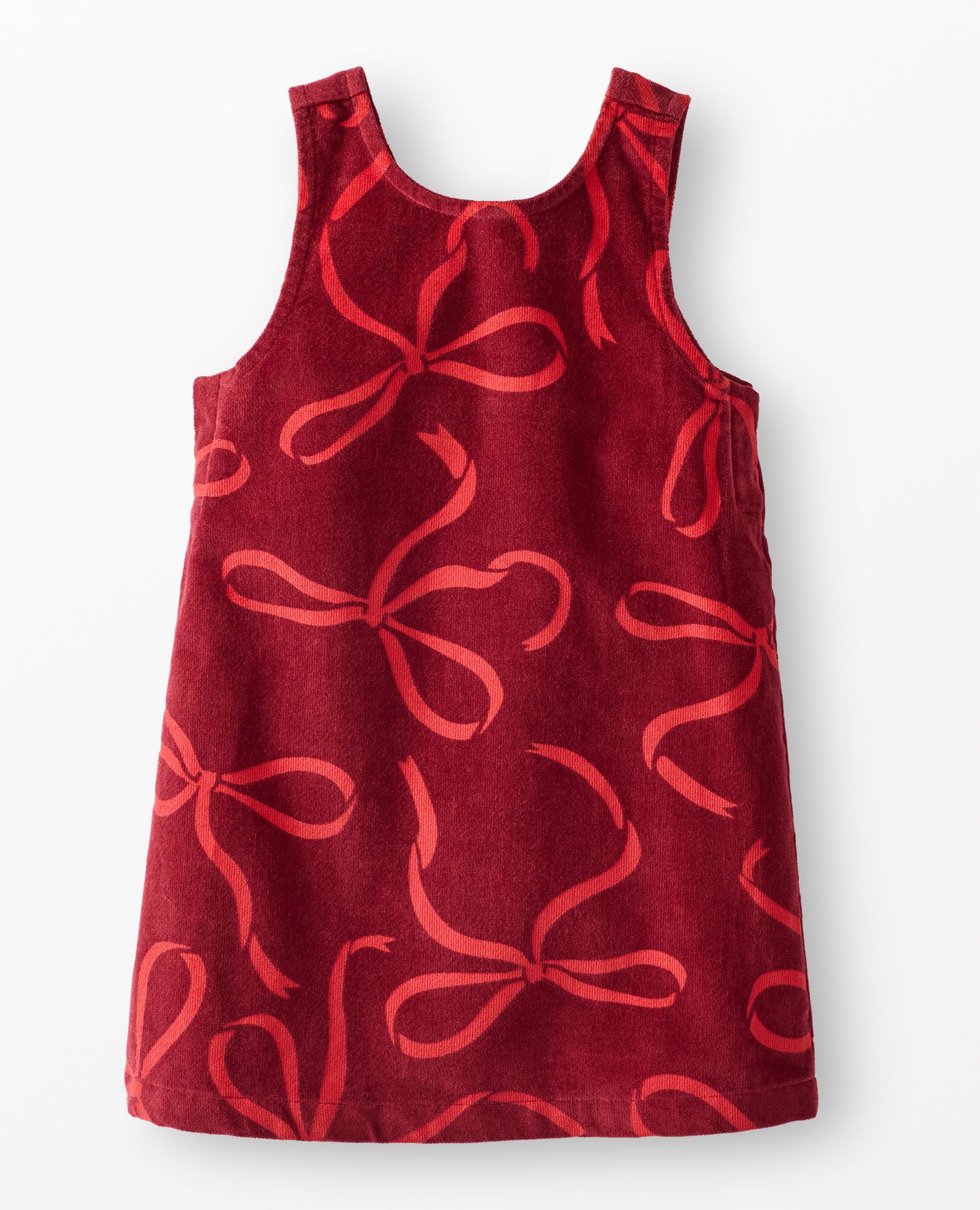 Sleeveless Velvet Bow Back Jumper in Bows on Beet Red - main
