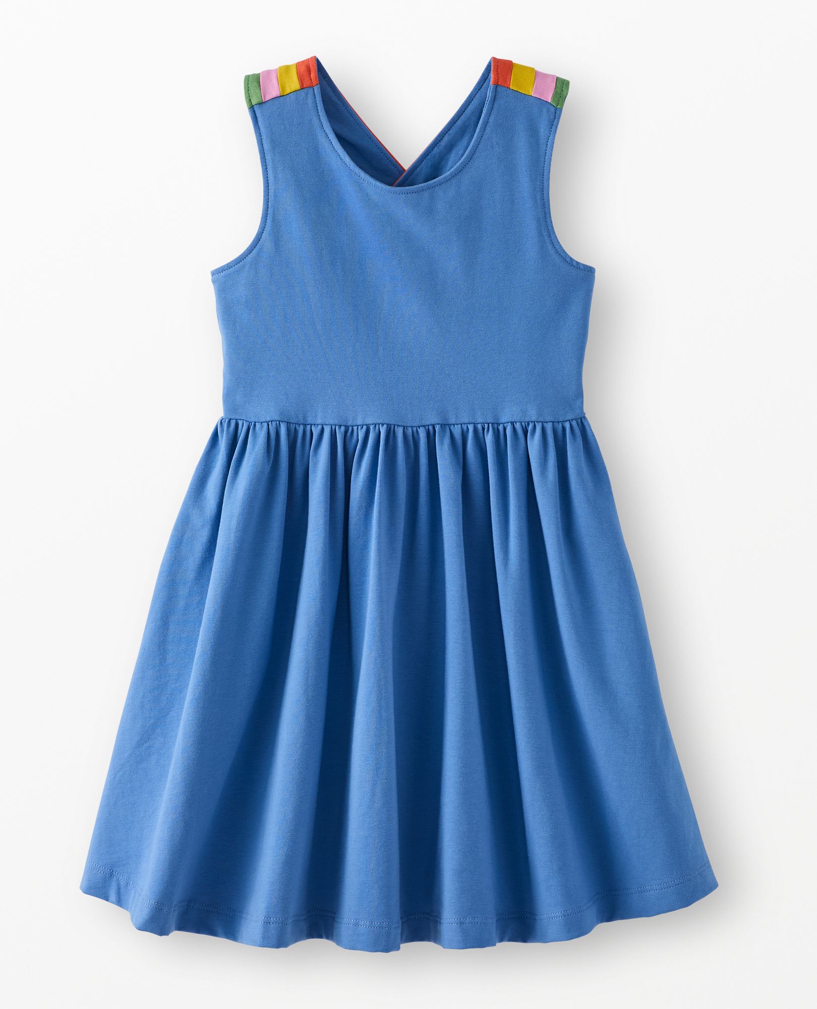 Rainbow Crossback Skater Dress with Pockets in Horizon Blue - main