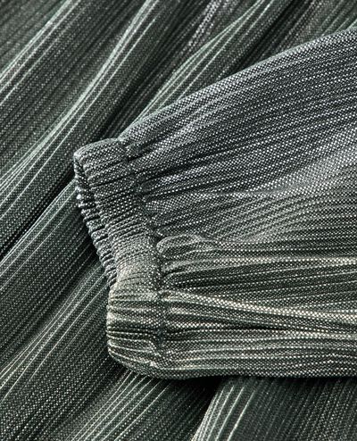 Long Sleeve Metallic Tiered Dress in Green - main