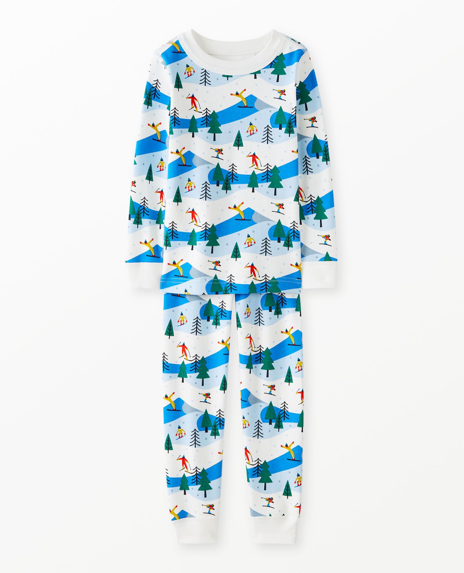Ski Slope Kids Holiday Long John Pajama Set