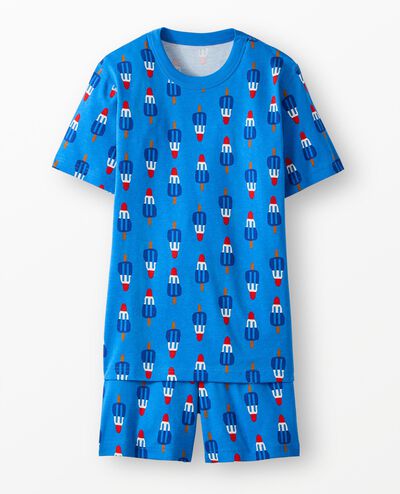 Adult Short John Pajama Set in Rocket Pops on Swedish Sky - main