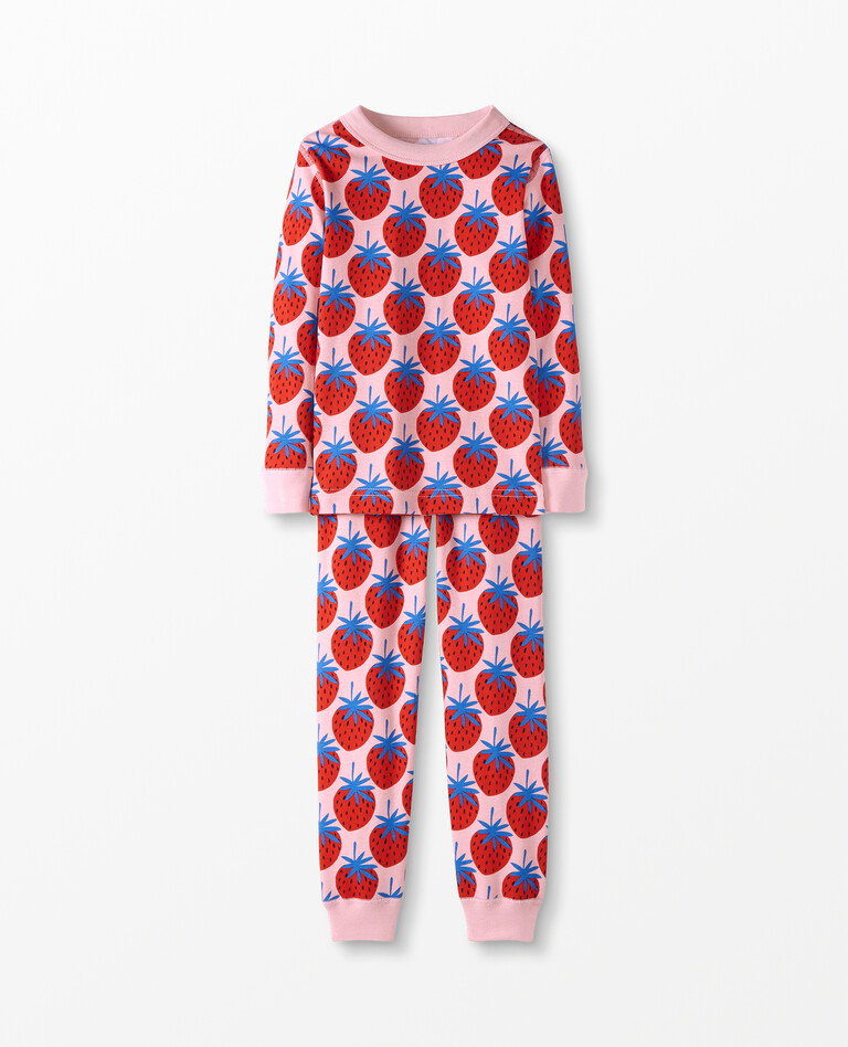 Long John Pajamas In Organic Cotton in Super Strawberries - main