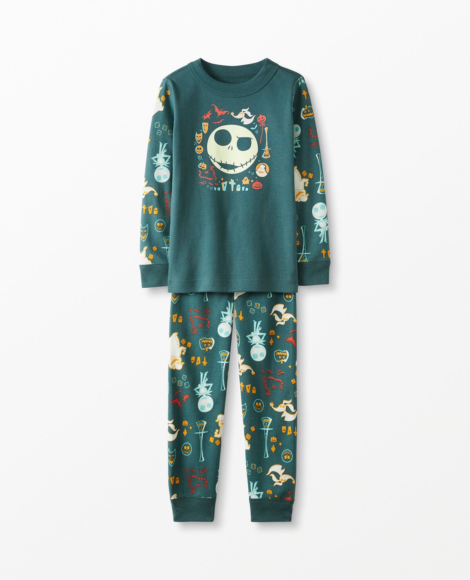 Hanna Andersson Halloween Bright Ghosties Ghost Long Johns size 110 150 140 