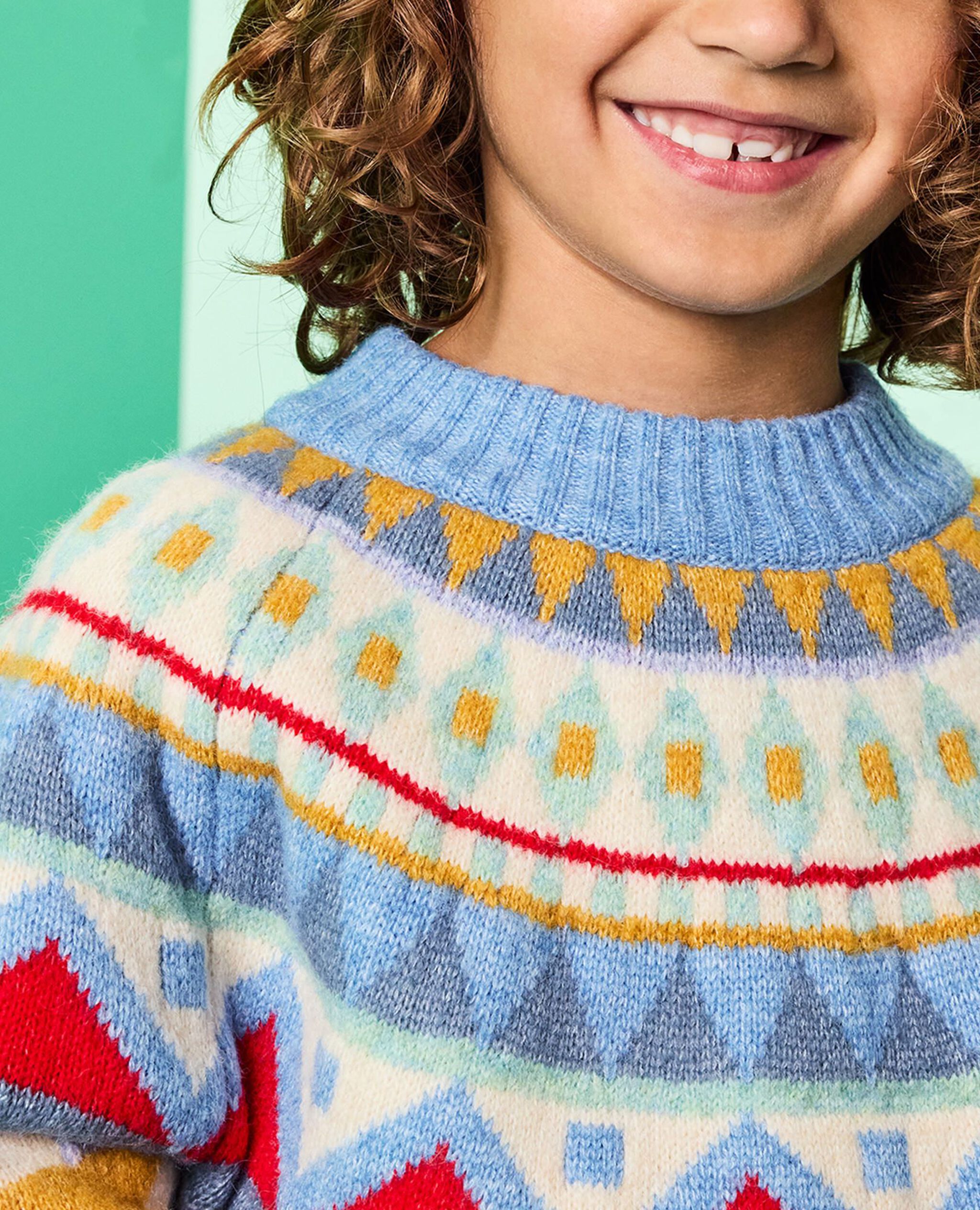 Fair Isle Mock Neck Sweater in Colorful Fair Isle - main