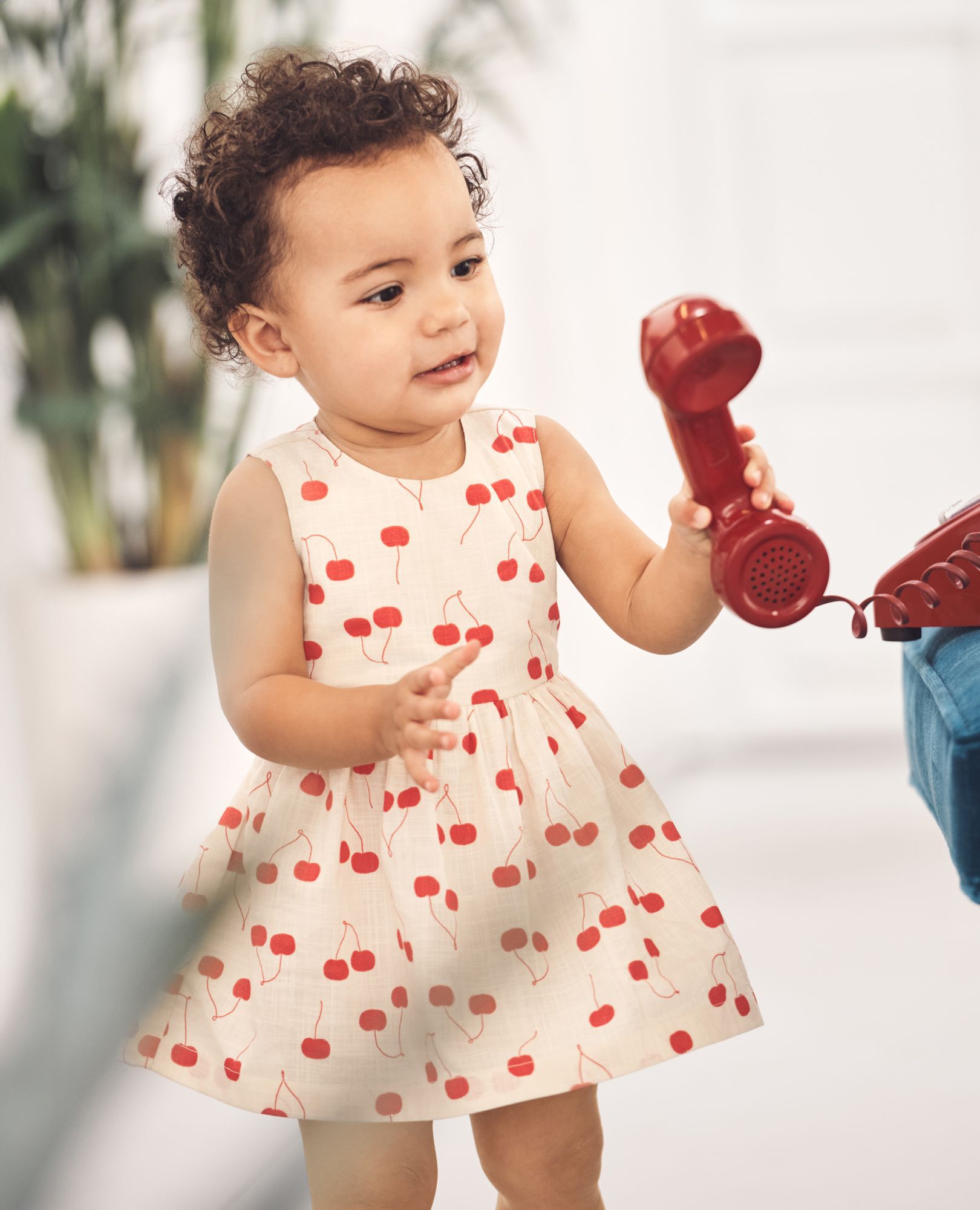 Baby Poplin Dress & Bloomers Set in Cherry on Top on Ecru - main