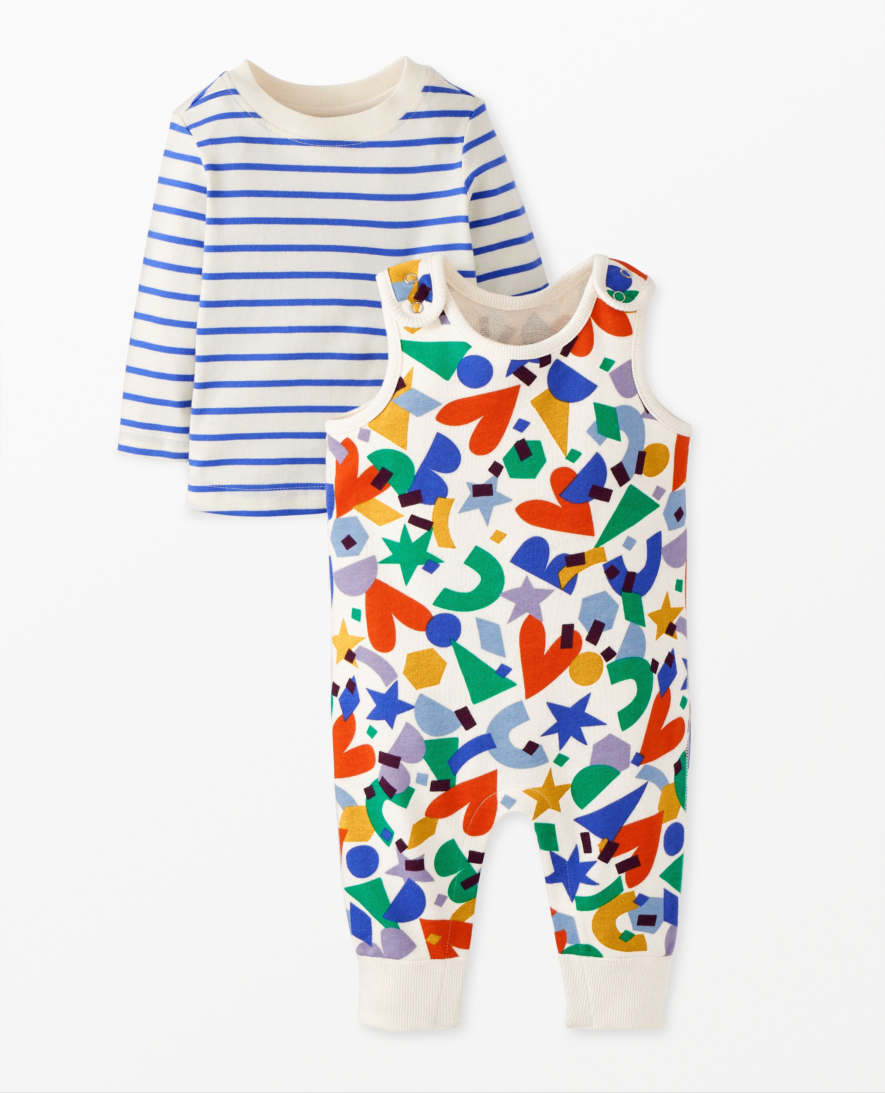 Baby French Terry Overalls Long Sleeve T Shirt Set