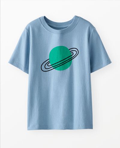 Relaxed Fit Graphic T-Shirt in Planets on Blue - main
