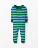 Long John Pajamas In Organic Cotton in Fjord/Out of the Blue - main