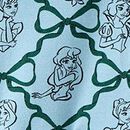 Disney Princess Holiday Long Sleeve Collared Skater Dress with Pockets in Princess Bows - Blue - swatch