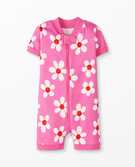 Baby Zip Sleeper In Organic Cotton in Happy Daisies On Pink - main