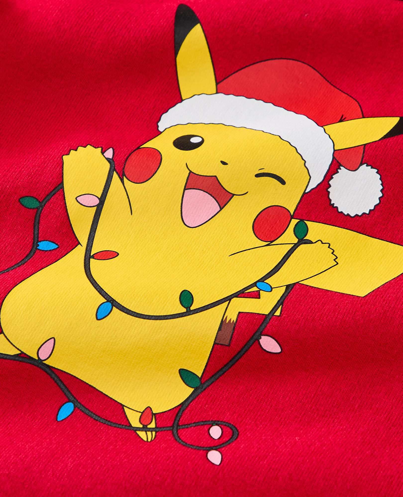 Kids Pokemon Holiday Long John Pajama Set Pikachu On Red in 100 Cotton Big Kids Size 10 by Hanna Andersson