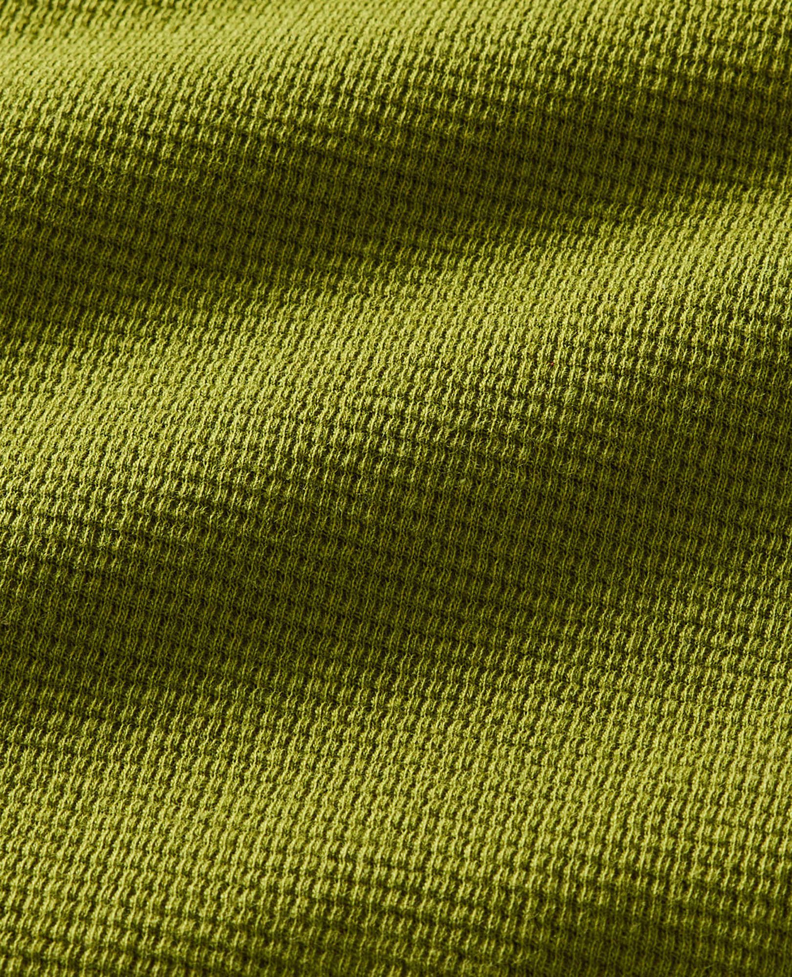 Long Sleeve Oversized Waffle Crewneck in Pine Green - main