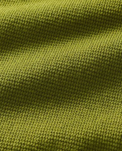 Long Sleeve Oversized Waffle Crewneck in Pine Green - main