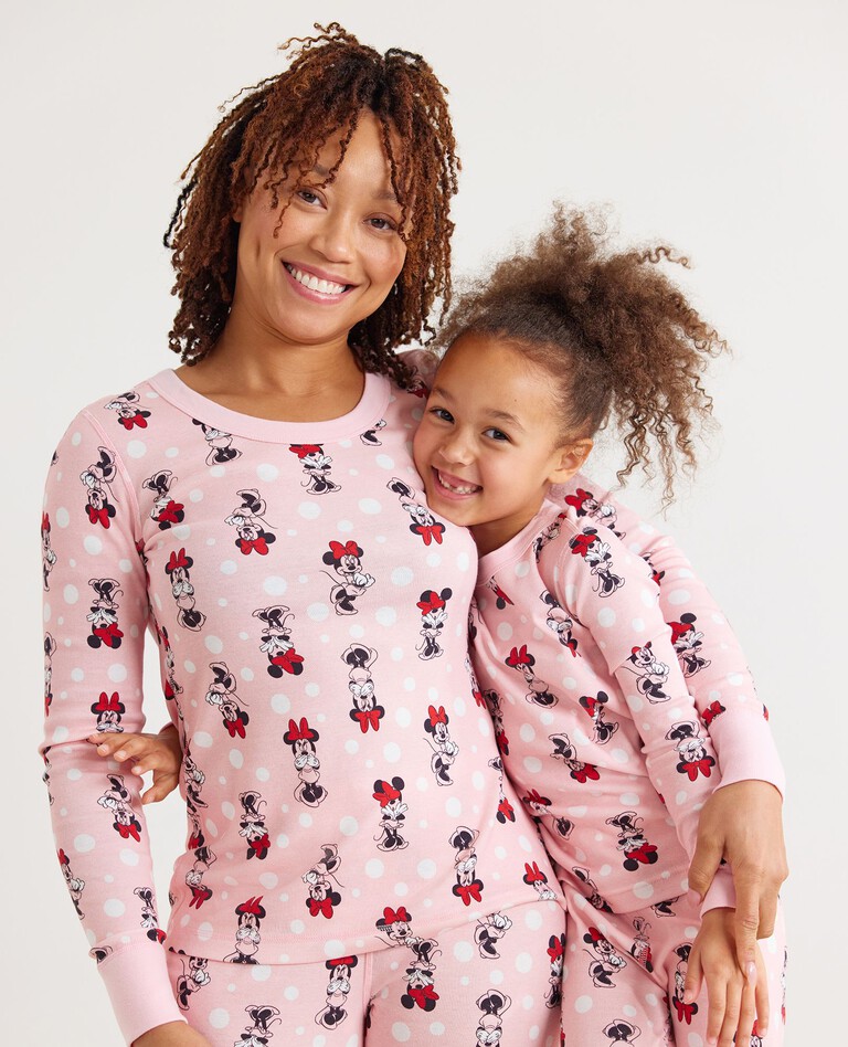 Disney Women's Positively Minnie Long John Pajama Top in Minnie Mouse - main