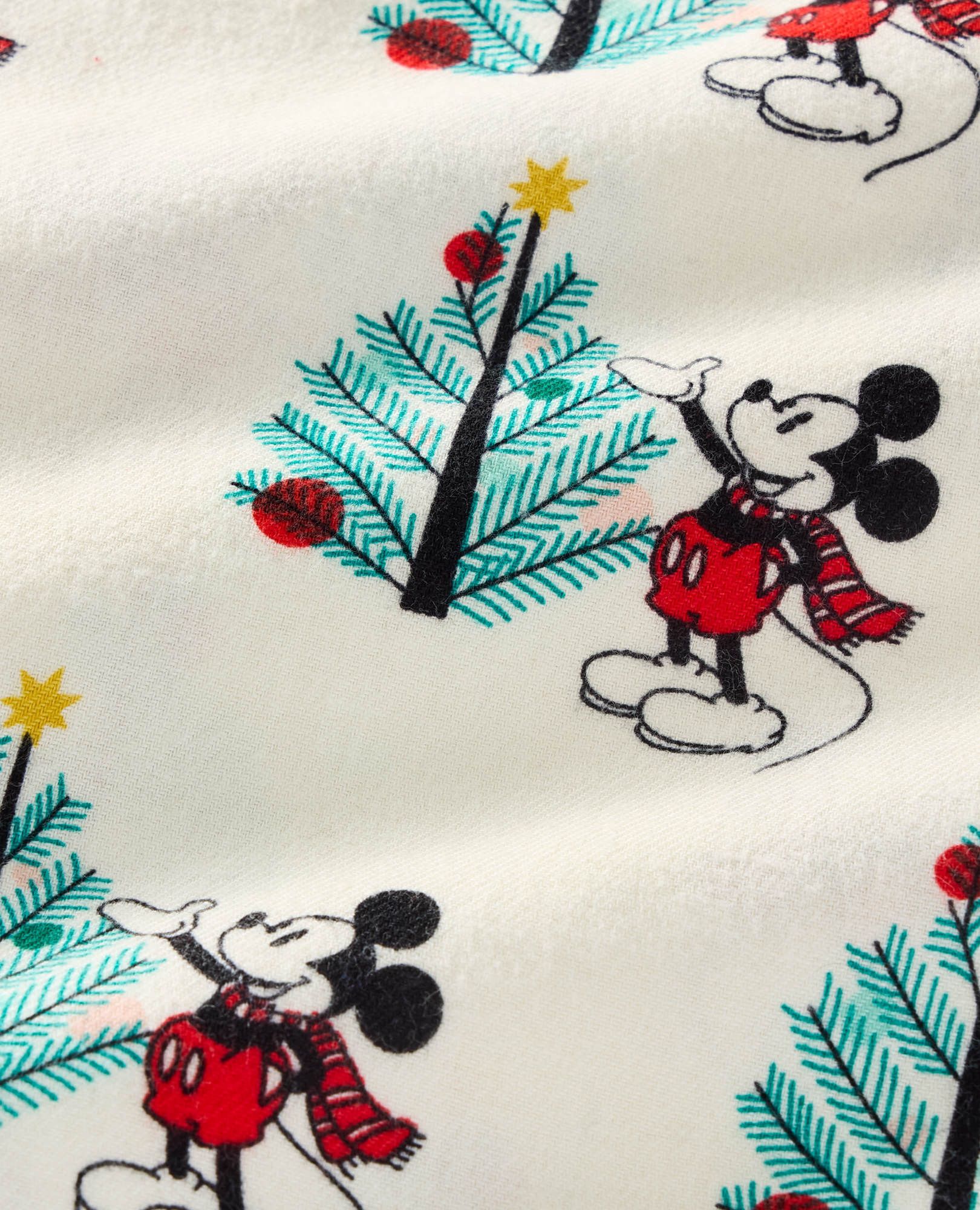 Adult Disney Mickey Mouse Holiday Flannel Pajama Pants in Christmas Mickey on Ecru - main