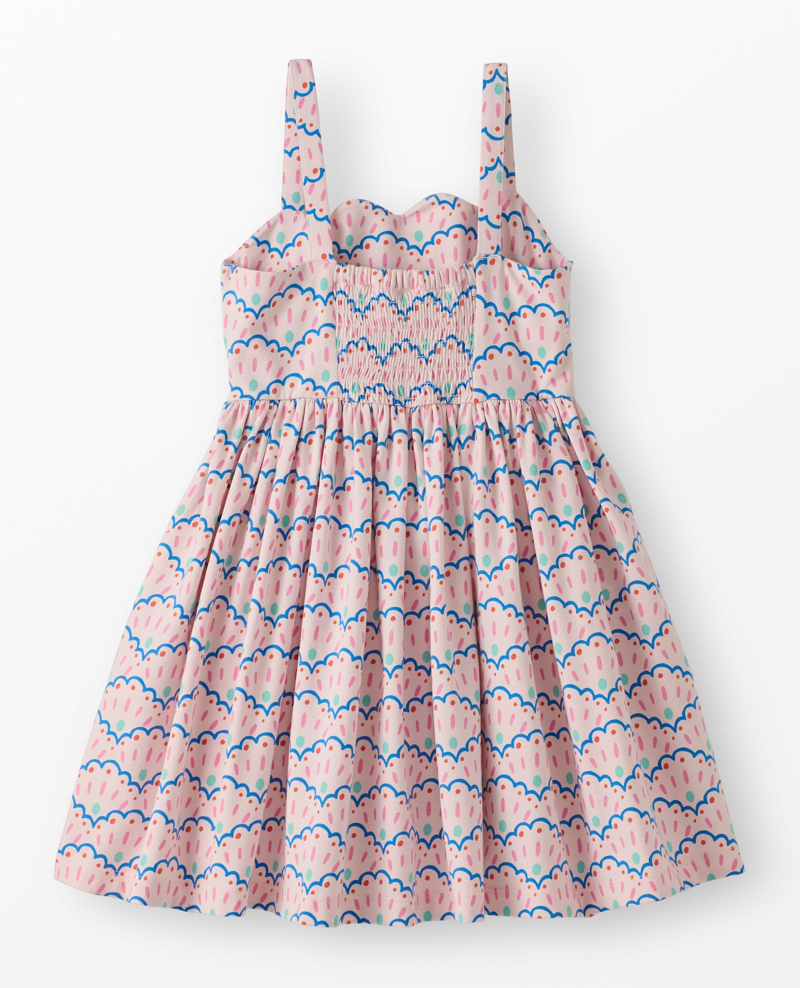 Sleeveless Scalloped Skater Dress with Pockets in Scalloped Stripes - main