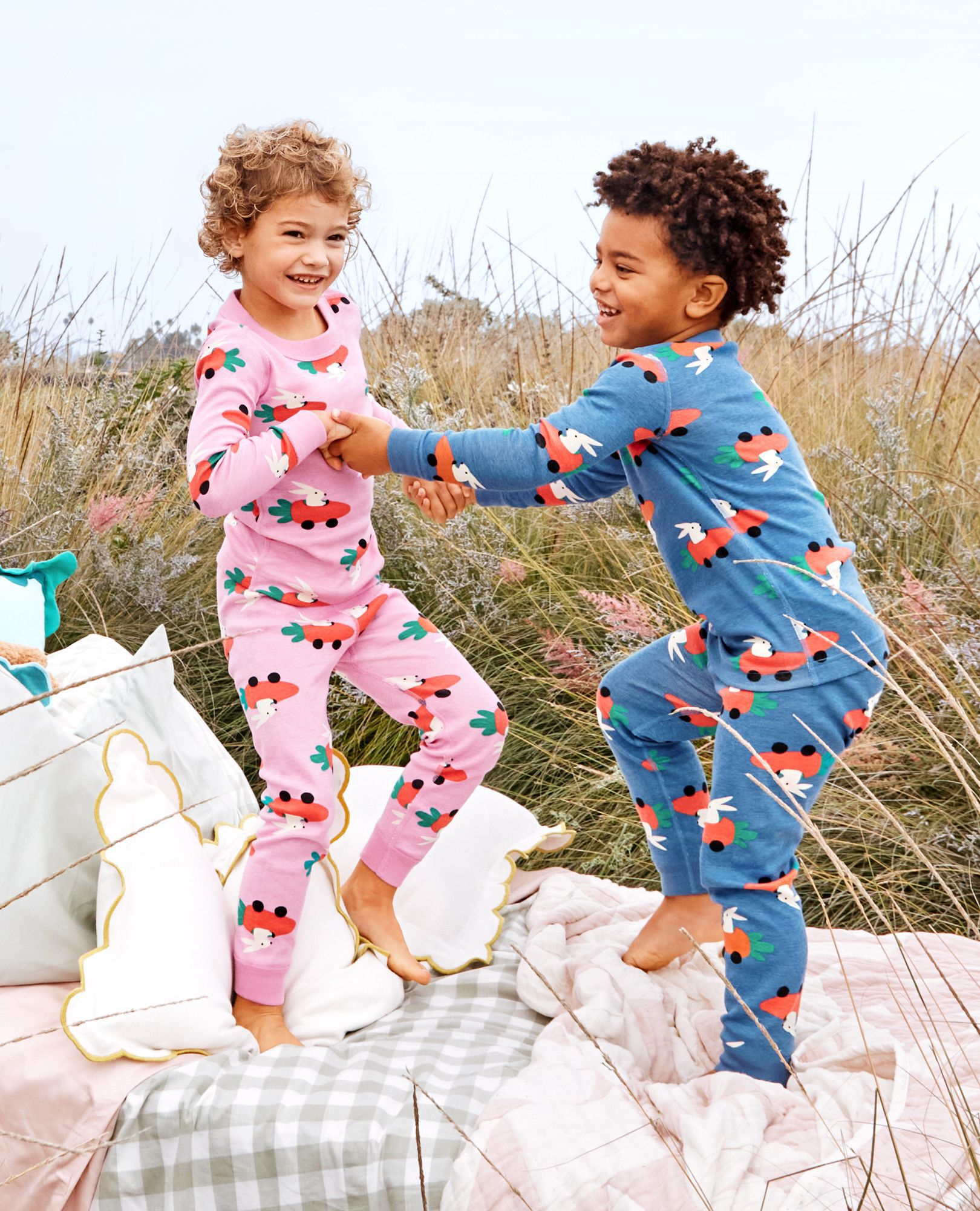 Easter HannaJams™ Pajama Set in Carrot Cars on Blue - main