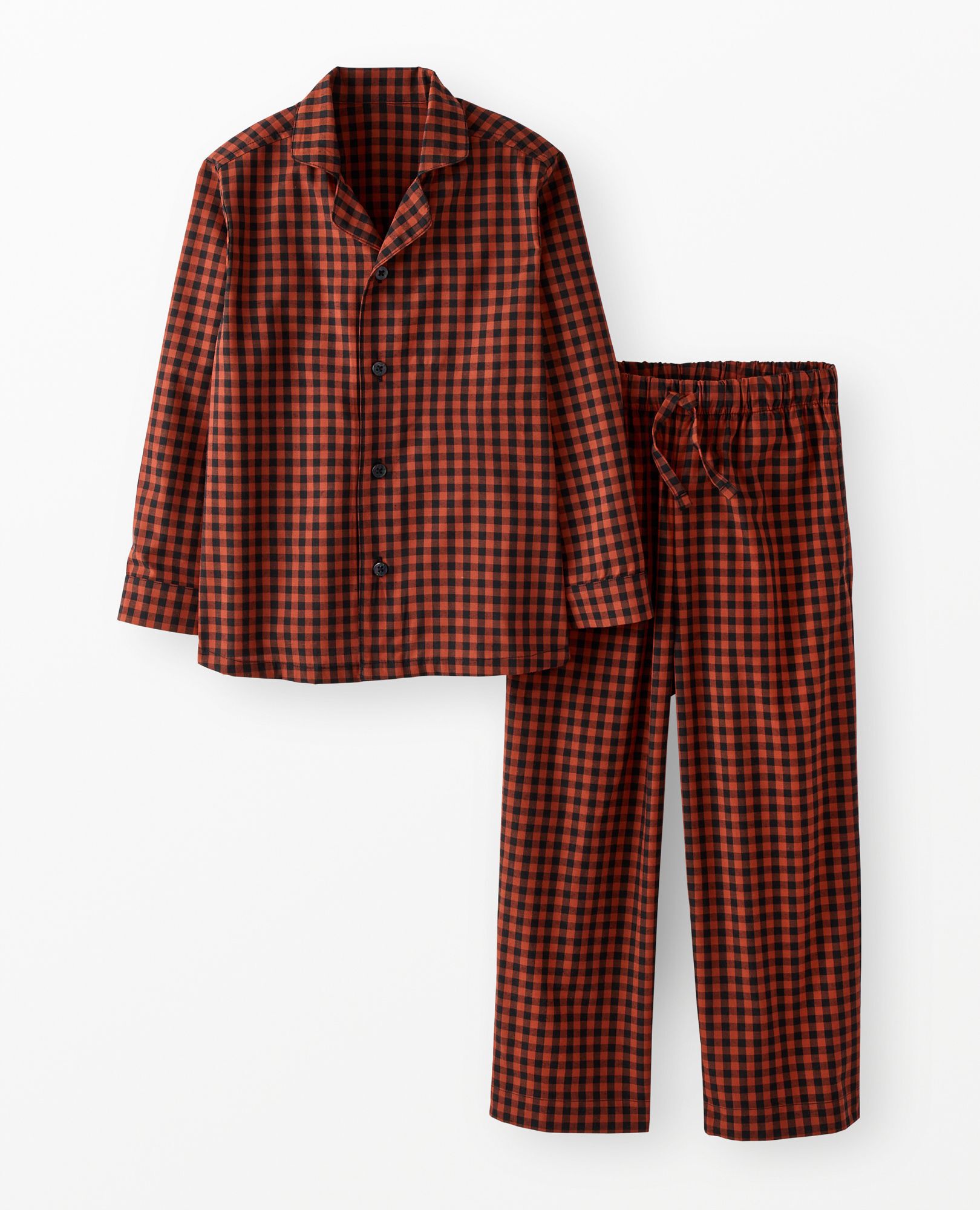 Poplin Pajama Set in Amber Wood Gingham - main