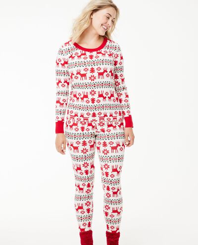 Women's Holiday Long John Pajama Pants in Dear Deer - main