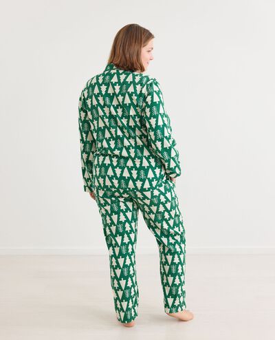 Adult Holiday Flannel Pajama Top in Winter Green - main