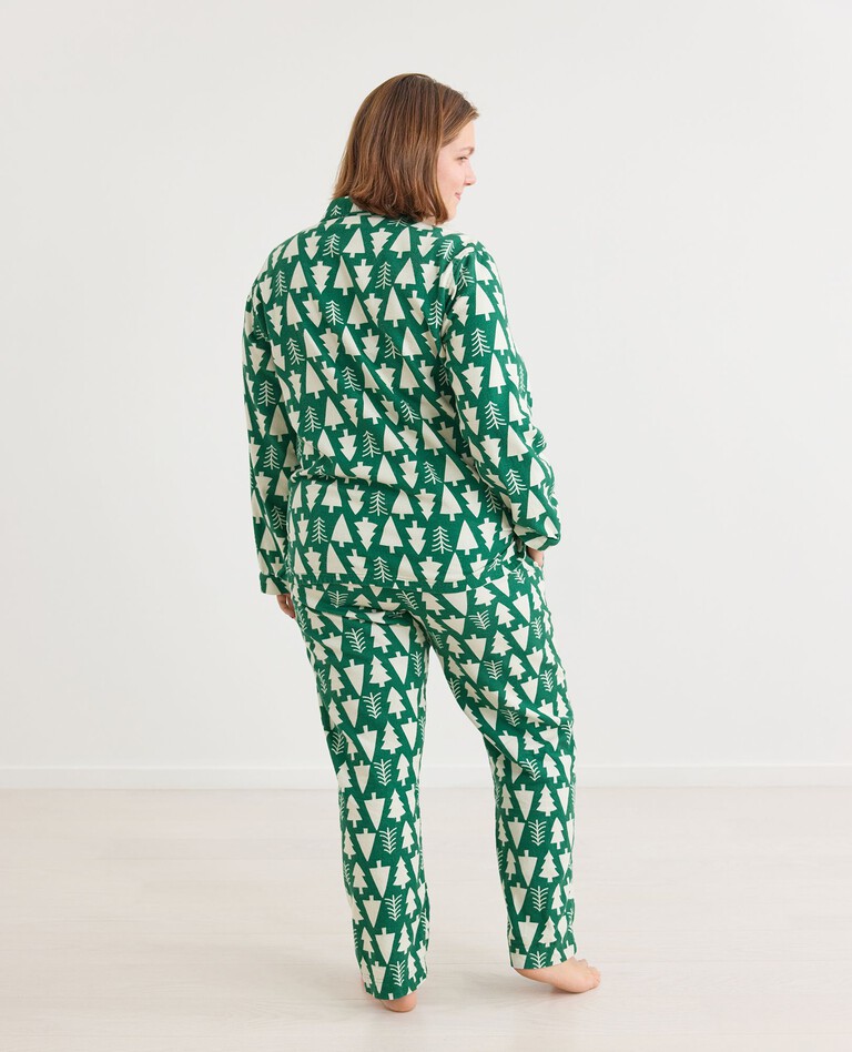 Adult Unisex Flannel Pajama Top in Winter Green - main